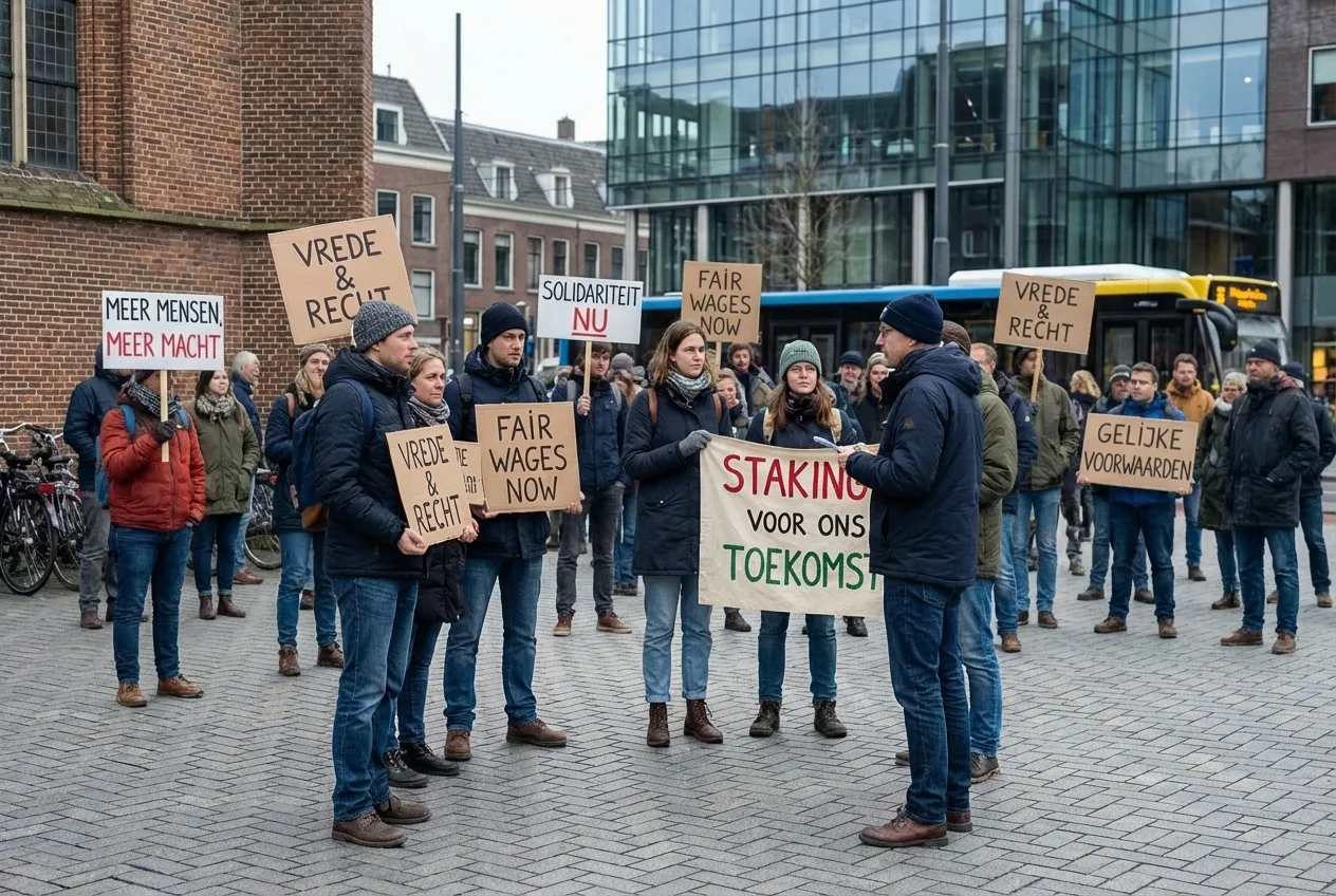 groep mensen die staken in nederland